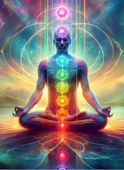 les 7 chakras et au delà traversé par ll'énergie vitales